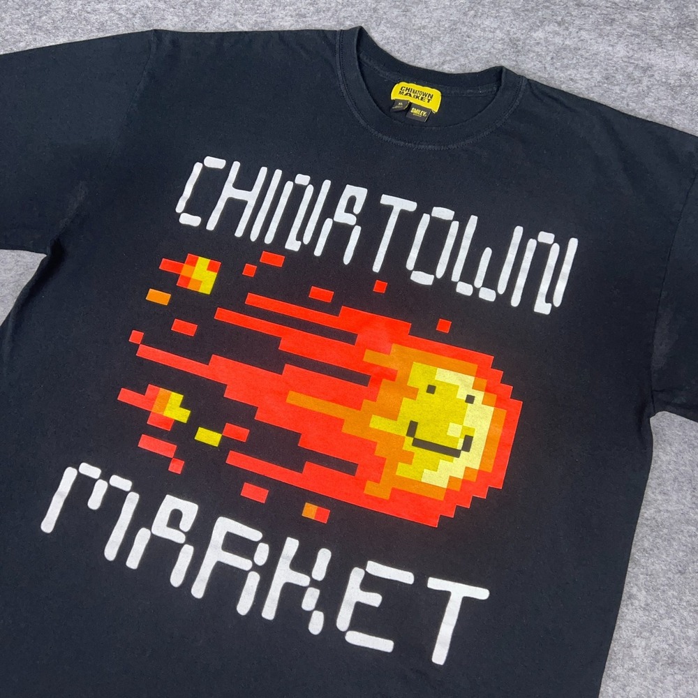 Chinatown Market Shirt Mens XL Black Smiley‎ Fireball Arcade Logo Streetwear Tee